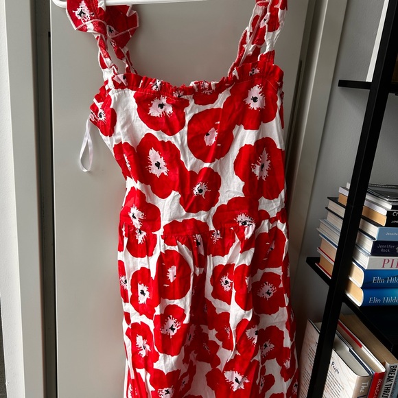 Pieces Dresses & Skirts - Floral Red and White Mini Dress